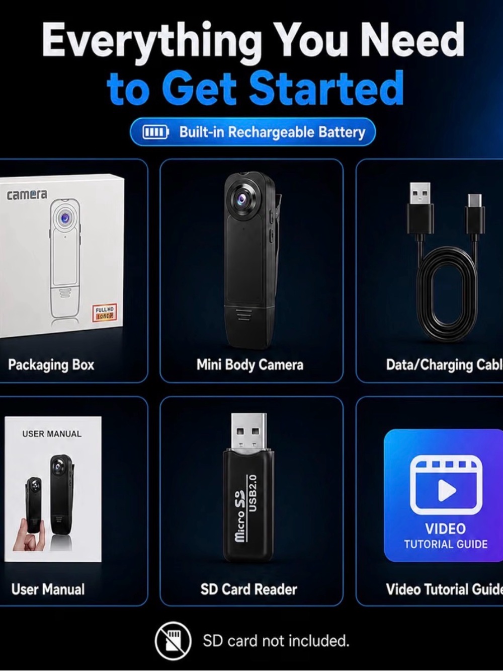 Camera Mini Body Camera - White - Picture 3 of 6